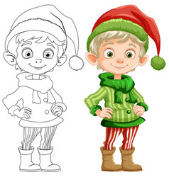 Colorful Of A Smiling Christmas Elf