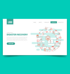 Disaster Recovery Concept With Circle Icon For