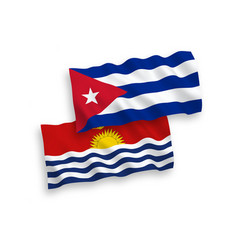 Flags Of Republic Of Kiribati And Cuba On A White