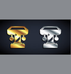 Gold And Silver Attraction Carousel Icon Isolated