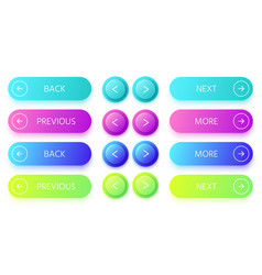 Gradient Buttons Next And Back Button Colorful