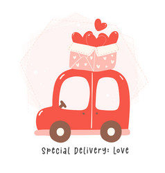 Heartwarming Valentine Cartoon Cute Kawaii Car