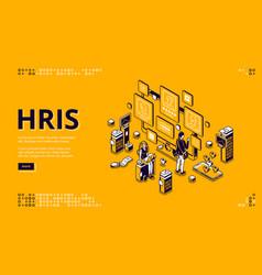 Hris Isometric Landing Page Human Resources Tech