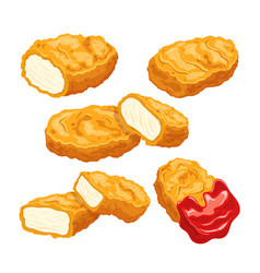 Chicken Nuggets Fast Food Set Cartoon