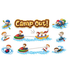 Font Design For Word Camp Out With Kids Doing