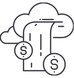 Income Stream Line Icon Outline Symbol