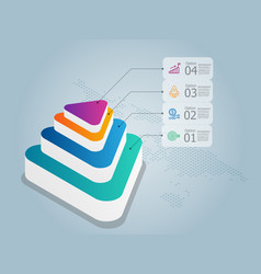 Abstract Steps Pyramid Isometric Infographic