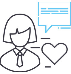 Caring Attitude Line Icon Outline Symbol