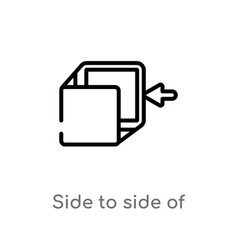 Outline Side To Side A Cube Icon Isolated