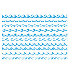 Sea waves border Royalty Free Vector Image - VectorStock