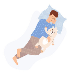 Sleeping Man With Plush Teddy Bear Toy Cute Male