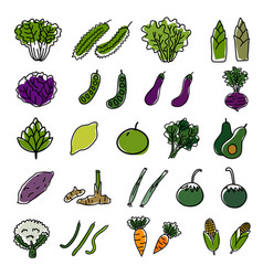 Vegetable Icon Set Hand Drawn