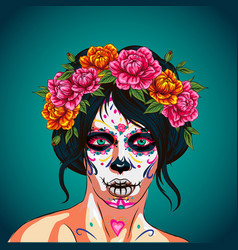 Anta Muerte Woman Make Up Sugar Skull Girl Face