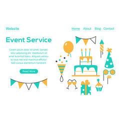 Event Service Flat Line Web Page Template