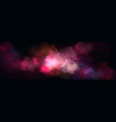 Realistic Night Sky With Pink Clouds