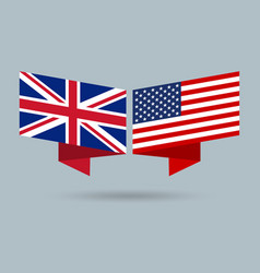 Uk And Usa Flags American And British Symbols