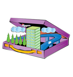 Abstract Clipart Of A Business Travel - A Bag