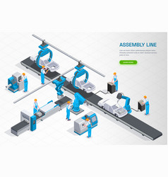 Industrial Manufacturing Isometric Composition