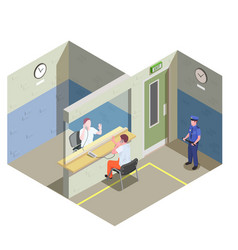 Prison Jail Isometric Composition