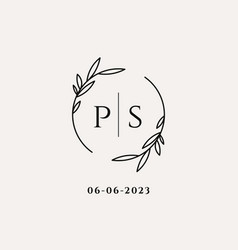 Letter Ps Wedding Monogram Logo Design