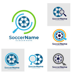 Set Of Find Soccer Logo Template Football Find