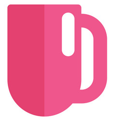 Tall Pink Glass Mug On A White Background