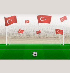 Turkey Football Team Fans With Flags Of Turkey