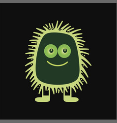 Green Funny Cartoon Virus