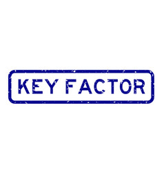 Grunge Blue Key Factor Word Square Rubber Seal