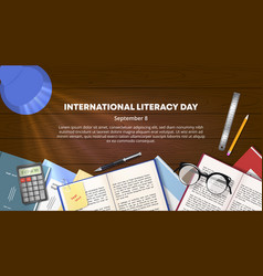 International Literacy Day Background With Books