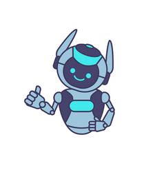 Robot Character Giving Thumbs Up Cartoon