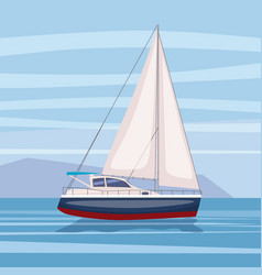 Cartoon boat with water Royalty Free Vector Image