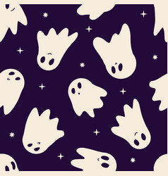 Seamless Pattern Cream White Spooky Cute