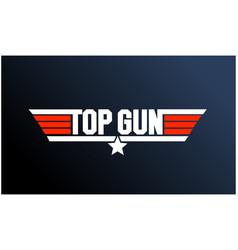 Top Gun Typography Icon With Two Colors