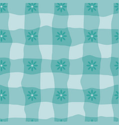 Watercolor Effect Gingham And Flower