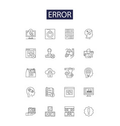 Error Line Icons And Signs Fault Slip