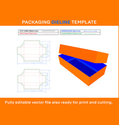 Rectangle Box With Lid Dieline Template