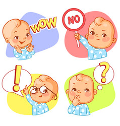 Set Of Baby Stickers Smiley Emoji