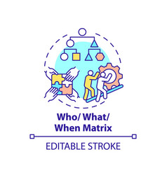 Who What When Matrix Concept Icon