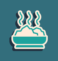 Green Bowl Of Hot Soup Icon Isolated On