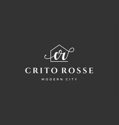 Initial Letter Cr C Logo Real Estate Home House