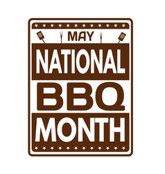 National Bbq Month Sign Or Stamp