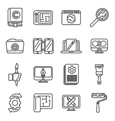 Redesign Icons Set Outline Artist Brief