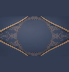 Baner In Blue With Luxurious Brown Pattern