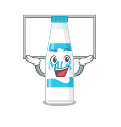 Caricature Bottle Milk Succeed Lift Up A Board