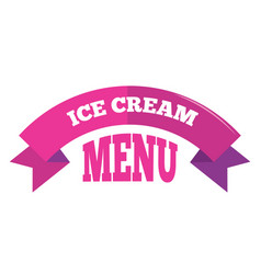 Ice Cream Menu Logo Decorative Ribbon Label