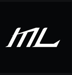 Ml Logo Monogram Letter With Slice Style