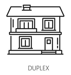 Real Estate Icon Duplex House Line Pictogram