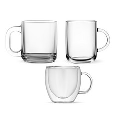 Transparent Glass Mug Tea Or Coffee Cup Mockup