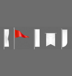 3d Pennant White And Red Flag Banner Mockup